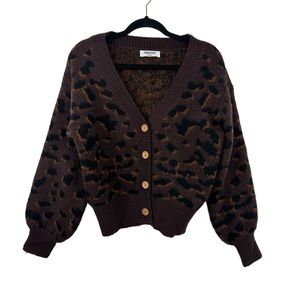 Double Zero Leopard Cardigan Oversized Small